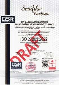 DSR Belgelendirme TüRKAK Akreditasyonu Örnek ISO 27001 Belgesi