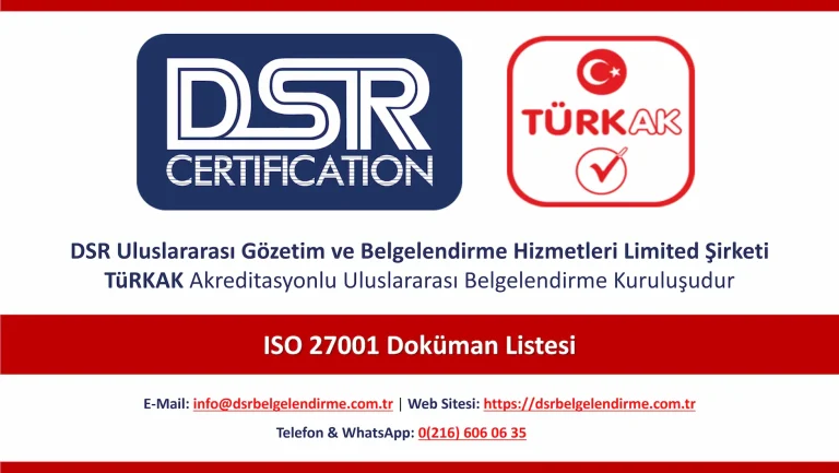 iso 27001 doküman listesi