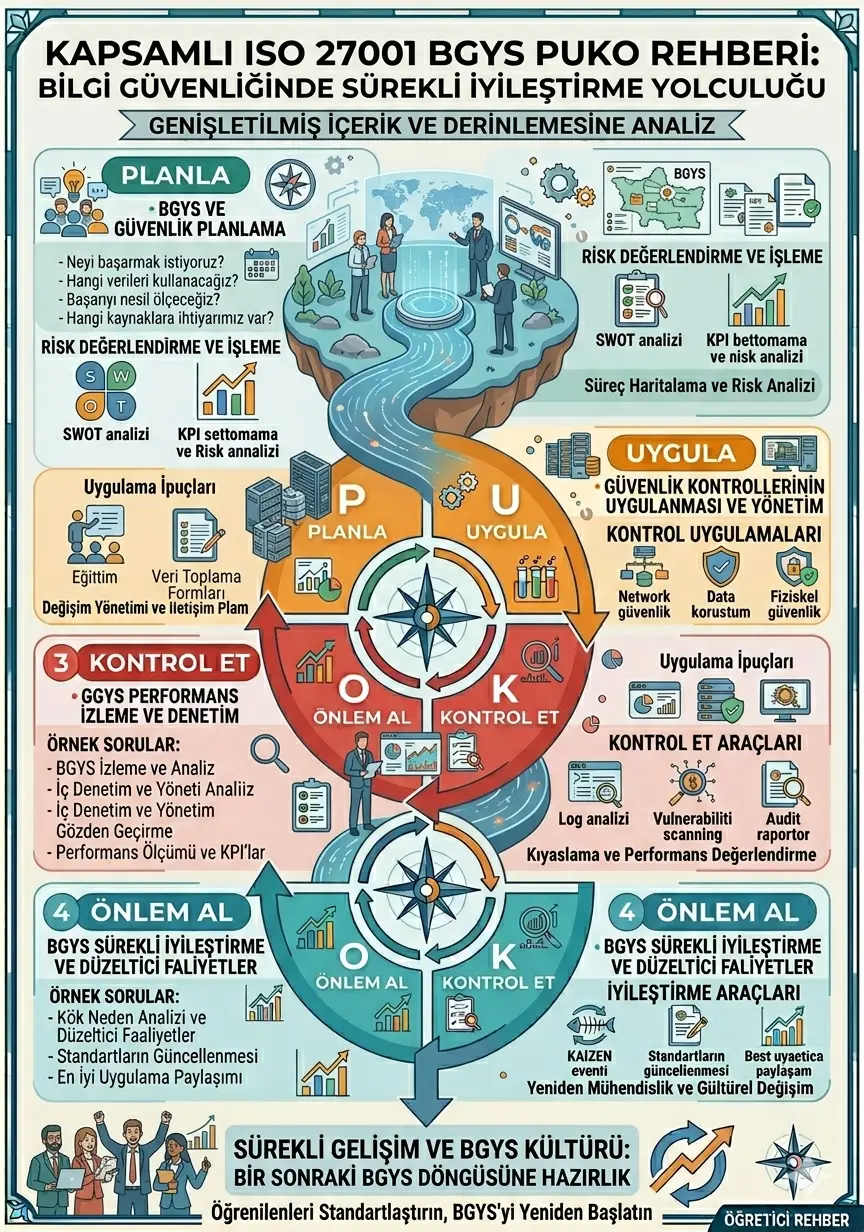 iso 27001 için örnek puko döngüsü infografiği