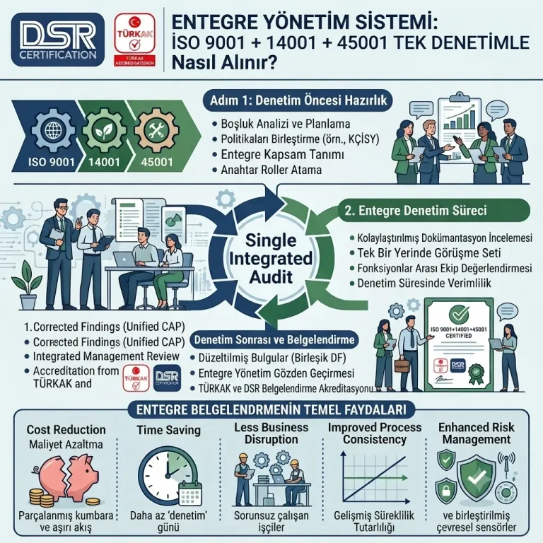 Entegre Yönetim Sistemi: ISO 9001 + 14001 + 45001 Tek Denetimle Nasıl Alınır?